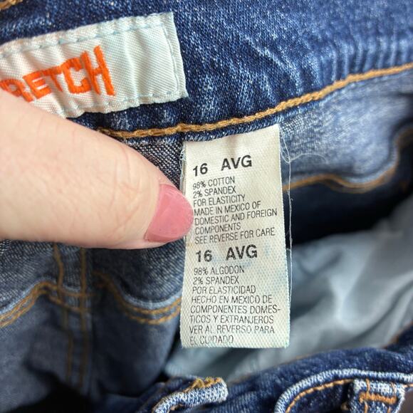 Vintage Faded Glory Straight Jeans Womens 16 Blue Cotton Stretch 32x29 Versatile - Picture 11 of 13